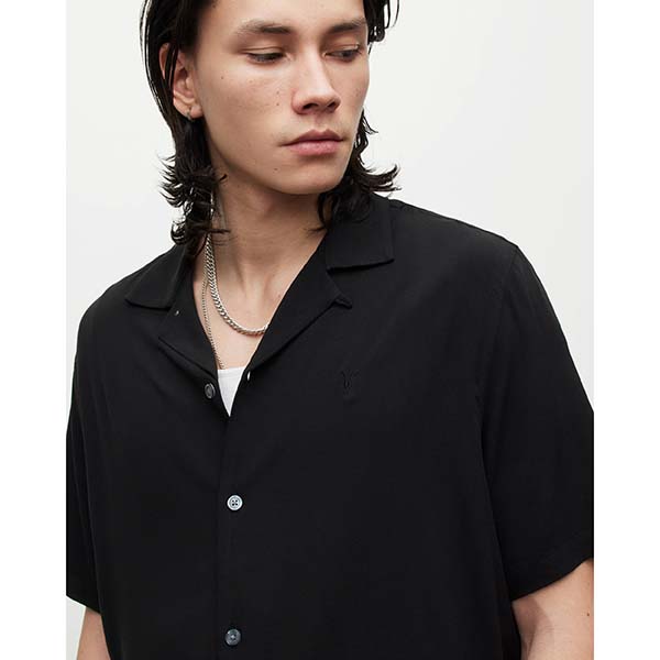 Allsaints Australia Mens Venice Ramskull Shirt Black AU45-053